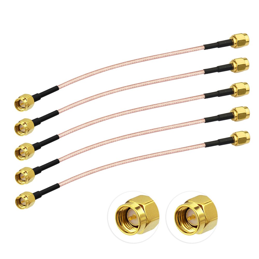Yuslao SMA Coaxial Jumper Cable 6 inch 15cm SMA Male to Male RG316 Antenna Extension Cable (5-Pack) for RTL SDR Dongle SWR Meter 3G 4G LTE WiFi Antenna Router ADS-B Receiver Wireless Adapter
