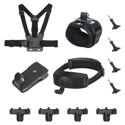 Accessories Set for GoPro Hero 13,Whit Magnetic Latch Mount Quick Release Head Strap Chest Mount Harness Backpack Clip Holder 360Rotating Wrist Strap