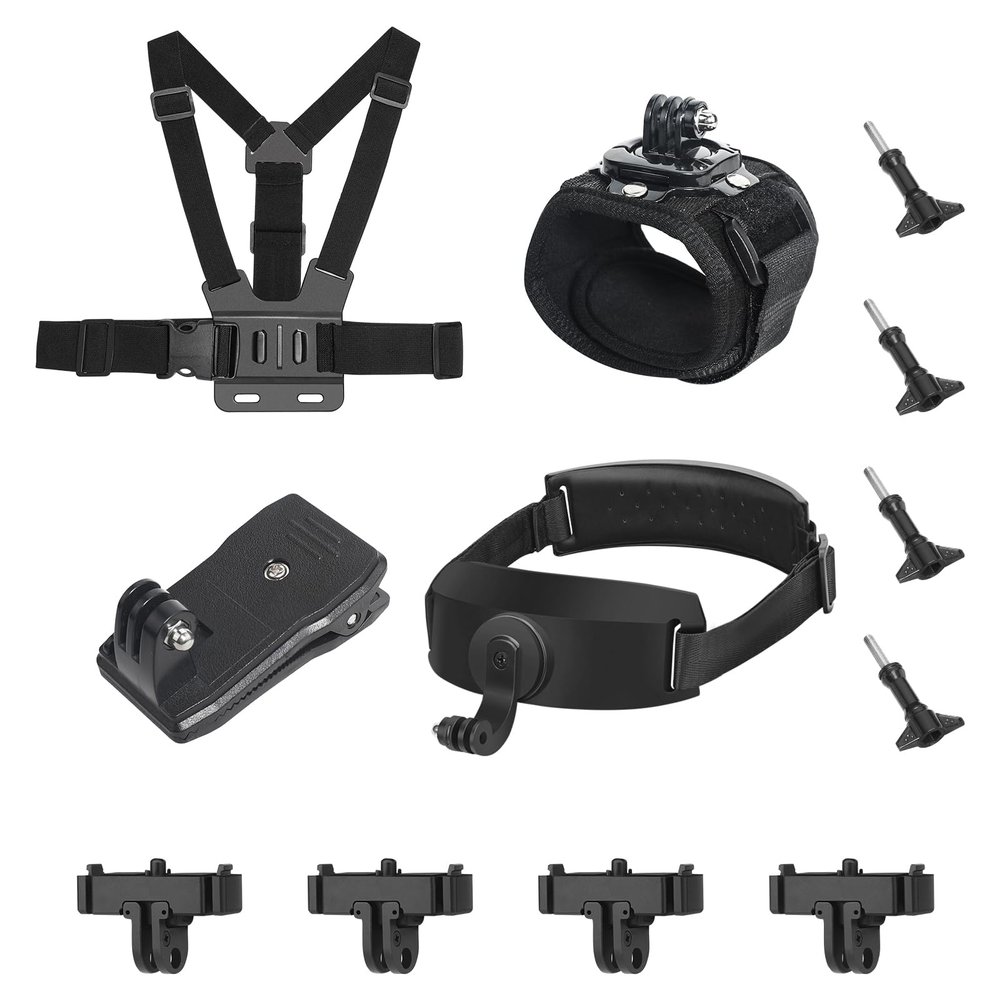 Accessories Set for GoPro Hero 13,Whit Magnetic Latch Mount Quick Release Head Strap Chest Mount Harness Backpack Clip Holder 360Rotating Wrist Strap