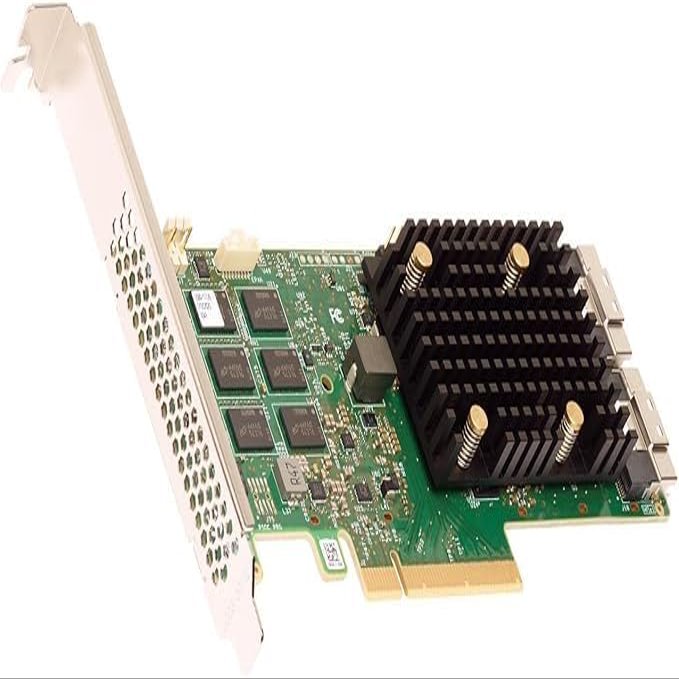 Broadcom 9500-16i 12Gb/s Tri-Mode SAS/NVMe HBA, PCIe 4.0, Up to 1024 SAS/SATA or 32 NVMe Devices, Windows, macOS, Linux Compatible