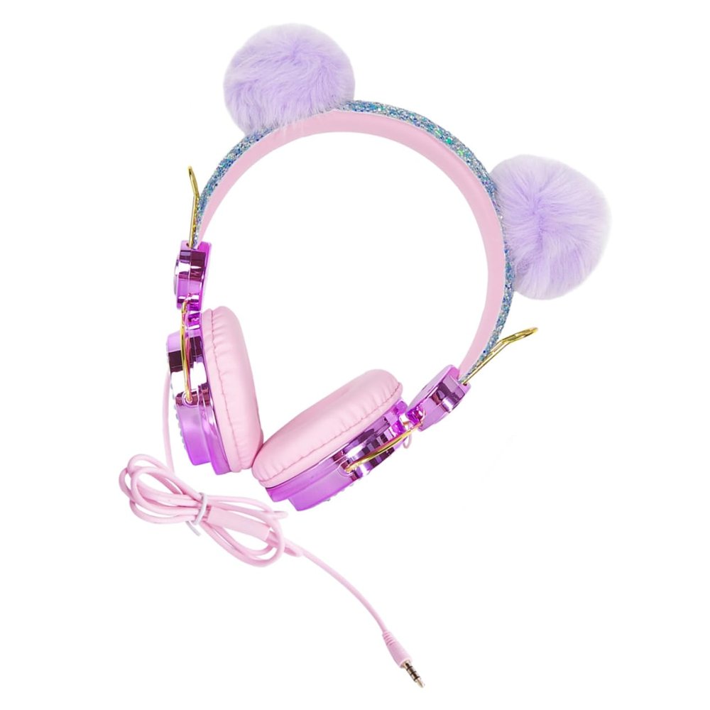 KICHOUSE Unicorn Cartoon Kids Headphones with Microphone Over-Ear Design Safe Volume Limiter for School Wired Earphones for Mobile and Computer