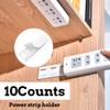 10 Pcs Power Strip Holder Wall Mount, Self Adhesive Punch-Free Socket Holder, Desktop Socket Fixer Surge Protector Cable Management System for Kitchen Home Office view 2