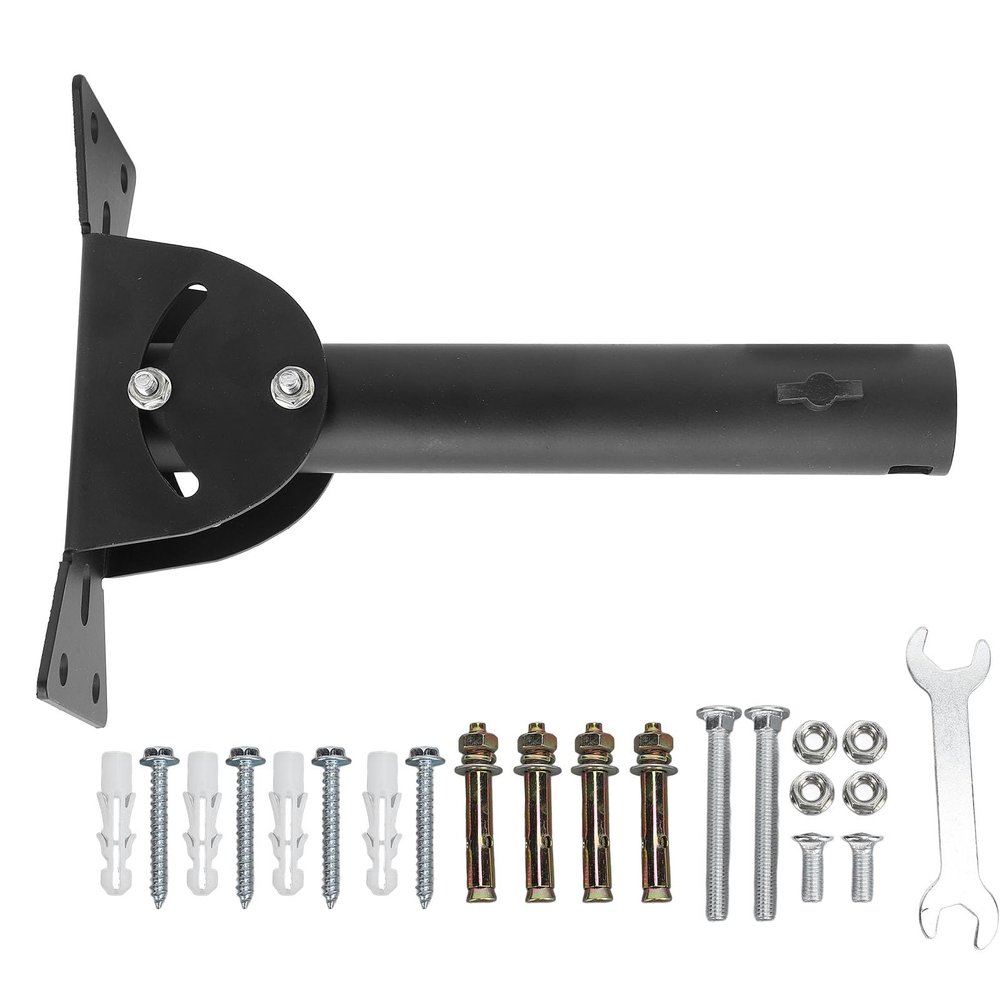 Antenna Mount Pole Stainless Steel Heavy Duty Adjustable Outdoor TV Antenna Mounting Pole Bracket for Wall Eave Roof Installation Includes All Hardware (Straight)