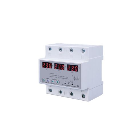 2025 Trend Three Phase Adjustable Over and Under Voltage Protector Automatic Recovery Protective Device Reset 63A 380V