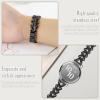 VanHooc Metal Watch Bands Compatible with Garmin Lily 2/Lily 2 Active/Lily 2 Classic/Lily 2 Sport, 14mm Elegant Slim Metal Chain Bracelet Replacement Strap for Women Black view 2