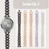 VanHooc Metal Watch Bands Compatible with Garmin Lily 2/Lily 2 Active/Lily 2 Classic/Lily 2 Sport, 14mm Elegant Slim Metal Chain Bracelet Replacement Strap for Women Black view 3