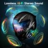 Moman Motorcycle Helmet Headset, H4M with LCD Screen & 6 EQ Sound Motorbike Helmet Speaker Single Person Use BT5.3 Headphone with HiFi Stereo FM Radio AI Voice Assitant IPX6 Waterproof view 4