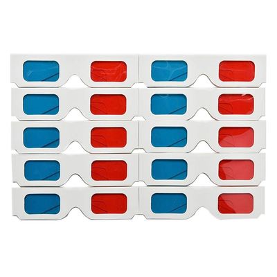 FRCOLOR 3D Paper-Framed Glasses, 50pcs Lens, Paper-Framed Stereo Eyewear Movie Theater