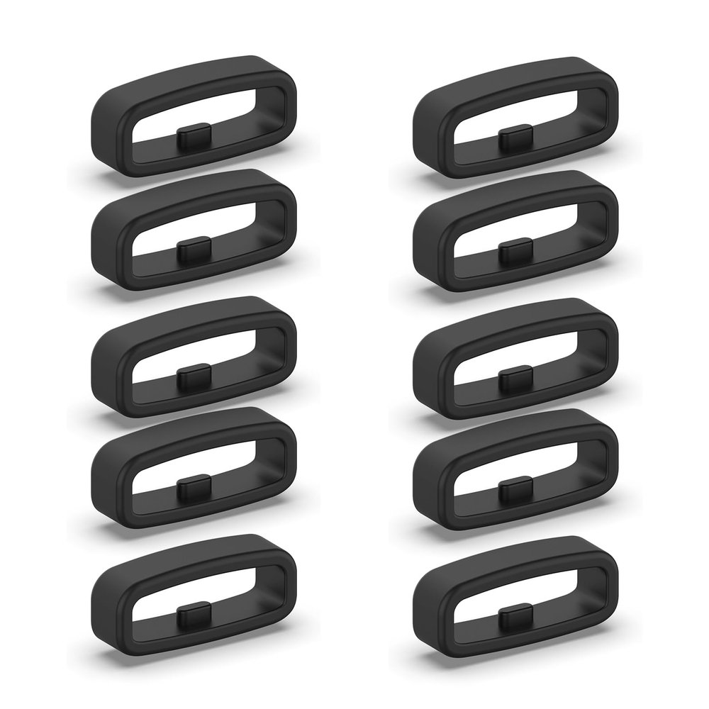 BOLOUY 10pcs Silicone Fastener 18mm / 20mm / 22mm Wristband Keeper Smartwatch Strap Retainer Holder Replacement Accessory