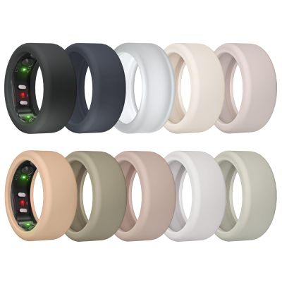 MAKCPOIMER 10 Pack Ring Cover for RingConn Gen 2, Elastic Silicone Ring Protector for RingConn Gen 2 Air Working Out Accessories Men Women (All 10 Colors-5, S (7/8/9/10/11))