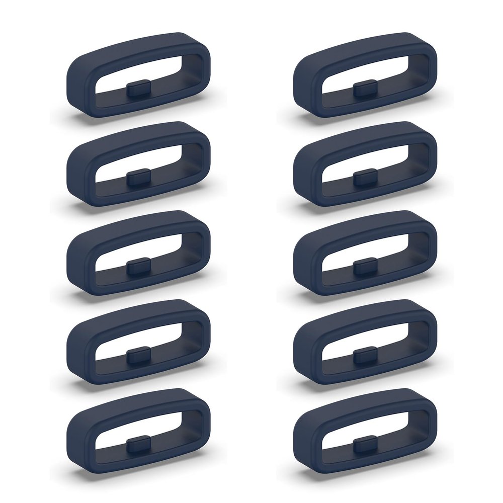 BOLOUY 10pcs Silicone Fastener 18mm / 20mm / 22mm Wristband Keeper Smartwatch Straps Retainer Holder Replacement Accessory