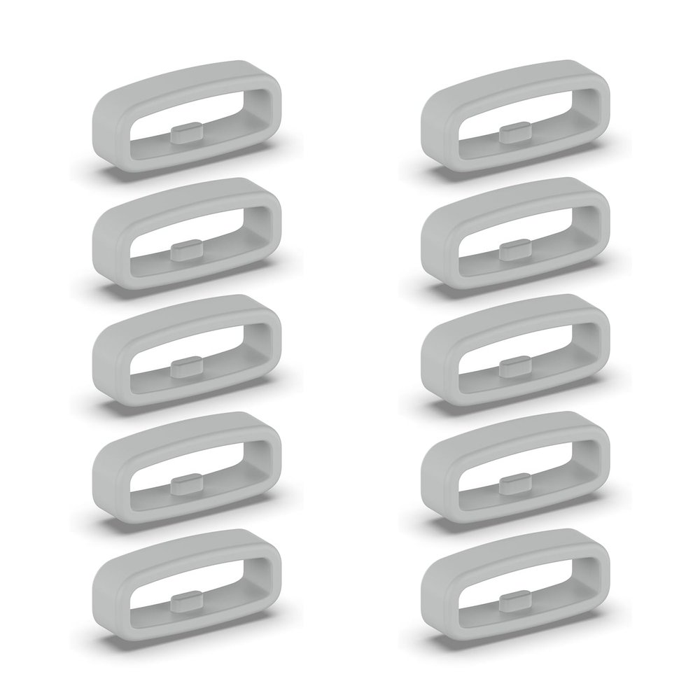 BOLOUY 10pcs Silicone Fastener 18mm / 20mm / 22mm Wristband Keeper Smartwatch Strap Retainer Holder Replacement Accessory
