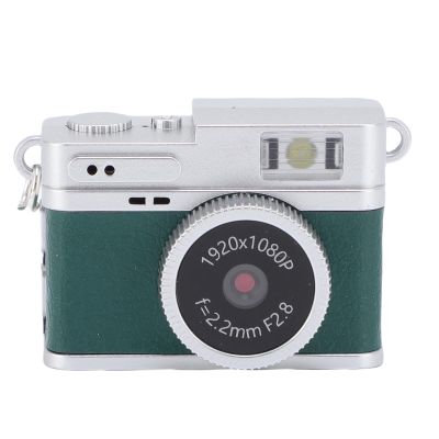 fosa Mini Keychain Camera, 1080P 2MP Small Retro Camera with 0.96in Color Screen, 32GB Memory Card Mini Digital Camera with 6 Filters and LED Flash (Green)