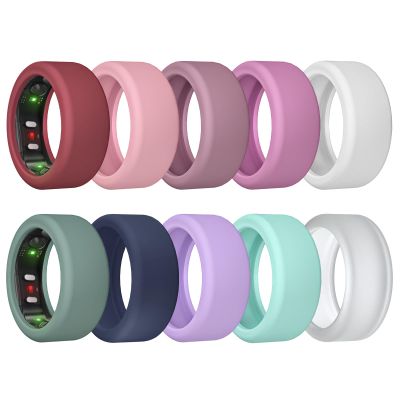 MAKCPOIMER 10 Pack Ring Cover for RingConn Gen 2, Elastic Silicone Ring Protector for RingConn Gen 2 Air Working Out Accessories Men Women (All 10 Colors-1, L (12/13/14))