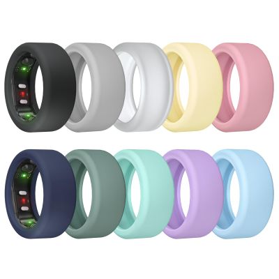 MAKCPOIMER 10 Pack Ring Cover for RingConn Gen 2, Elastic Silicone Ring Protector for RingConn Gen 2 Air Working Out Accessories Men Women (All 10 Colors-4, S (7/8/9/10/11))