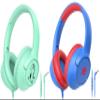 [Green+ Blue] Kids Headphones for School Travel, 85/94dB Volume Litmit, HD Mic Stereo Sound Wired Over-Ear Toddler Girls Boys Headphones for Kid, Foldable 3.5mm for Tablet view 1