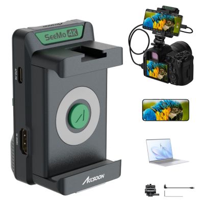 Accsoon SeeMo 4K for Android HDMI Adapter Video Transmission System, 4K30/1080p60 HDMI Transmitter Monitor for Livestreaming/Monitoring/Recording/Sharing,Compatible with Switch for Android 8 or Later