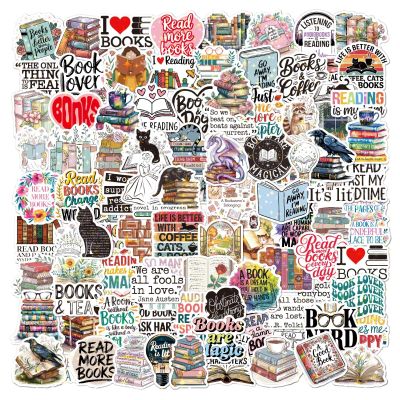100PCS Book Stickers, Holographic Bookish Reading Stickers for Kindle,Water Bottle, Laptop, Cute Vinyl Book Accesssories for Kids,Teens,Adults