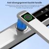 ZIZEV Fingerprint Smart Lock, Keyless Entry Door Lock with Handle, TY APP Fingerprint Password Card Mechanical Key 5 Unlocking Methods Aluminum Alloy Door for 40-120mm Thickness (Silver) view 3