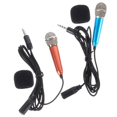 FUNOMOCYA 2Pcs Portable Mini Microphones for Phone Tiny Singing Mic for Easy Karaoke for Singing Enthusiasts for Outdoor Interviews and Video Recording