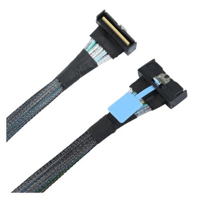 0.5M PCI-E 5.0 MI NI Cool Edge MCIO PCI-E MCIO 74Pin Male to Slimline S*A*S 90-Degree MCIO 8i 74Pin Male Extender Angled Cable