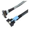 0.5M PCI-E 5.0 MI NI Cool Edge MCIO PCI-E MCIO 74Pin Male to Slimline S*A*S 90-Degree MCIO 8i 74Pin Male Extender Angled Cable view 2