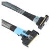 0.5M PCI-E 5.0 MI NI Cool Edge MCIO PCI-E MCIO 74Pin Male to Slimline S*A*S 90-Degree MCIO 8i 74Pin Male Extender Angled Cable view 3