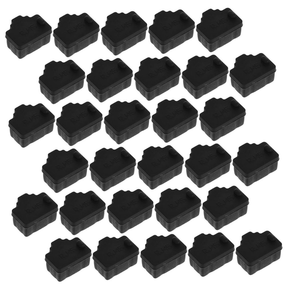 BRIGHTFUFU 50pcs Ethernet Port Protectors Dustproof Covers for PCs Routers and Universal Jack Stoppers