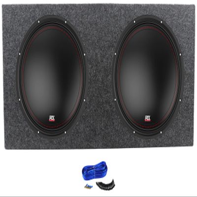 (2) MTX 3512-04 12" 500 Watt SVC 2-ohm Car Audio Subwoofers + Sub Enclosure Box