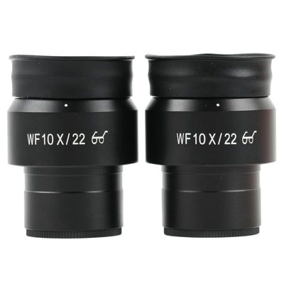 2PCS Microscope Auxiliary Eyepiece WF10X Wild Field for Stereo Binocular Trinocular 30MM Interface(WF10X-22MM)