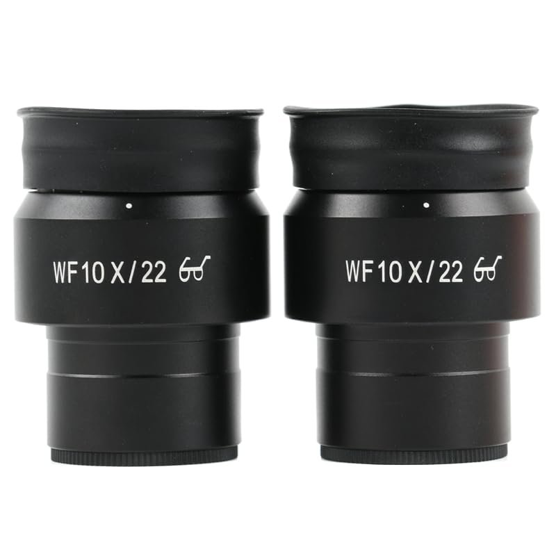 2PCS Microscope Auxiliary Eyepiece WF10X Wild Field for Stereo Binocular Trinocular 30MM Interface(WF10X-22MM)