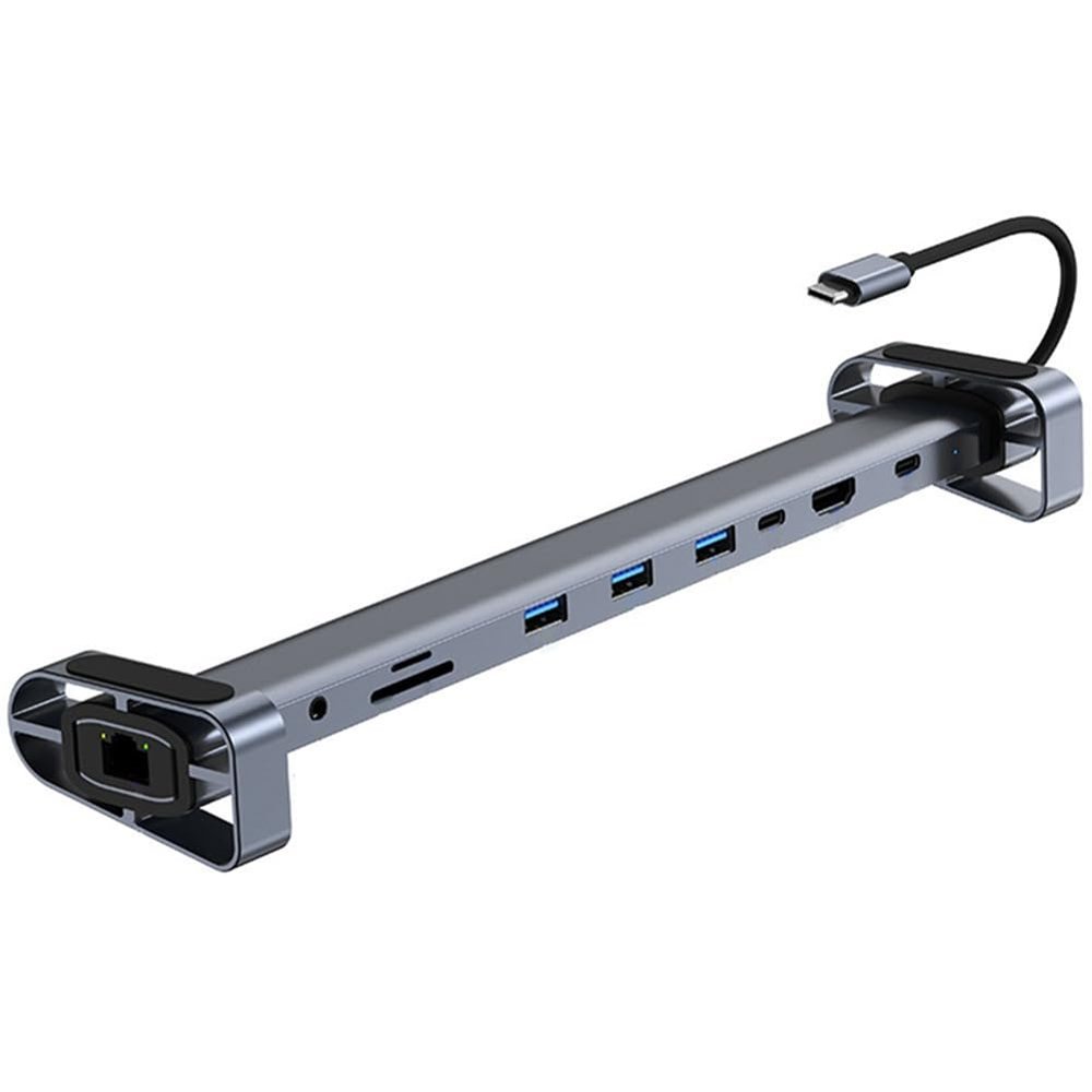 1 Piece USB C HUB Type C to -Compatible 3.5Mm Audio Jack USB 3.0 Adapter 10 in 1 Type C HUB Dock USB C Splitter