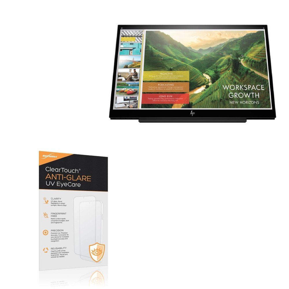 BoxWave Screen Protector Compatible With HP EliteDisplay S14 - ClearTouch Anti-Glare Anti-UV EyeCare (2-Pack), Filters out Harmful Blue Light Reduce Fatigue
