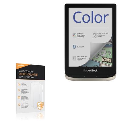 BoxWave Screen Protector Compatible With PocketBook Color e-Reader - ClearTouch Anti-Glare Anti-UV EyeCare (2-Pack), Filters out Harmful Blue Light Reduce Fatigue