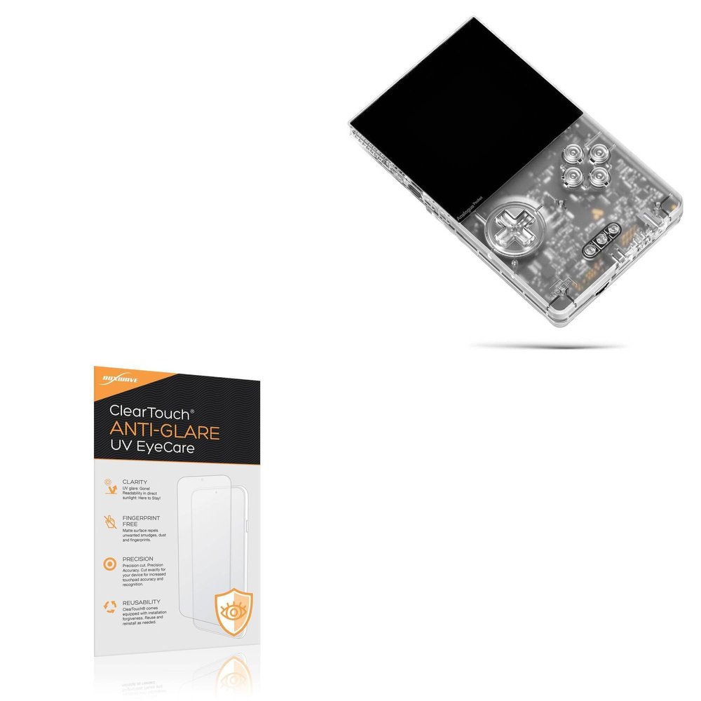 BoxWave Screen Protector Compatible With Analogue Pocket (Transparent) - ClearTouch Anti-Glare Anti-UV EyeCare (2-Pack), Filters out Harmful Blue Light Reduce Fatigue