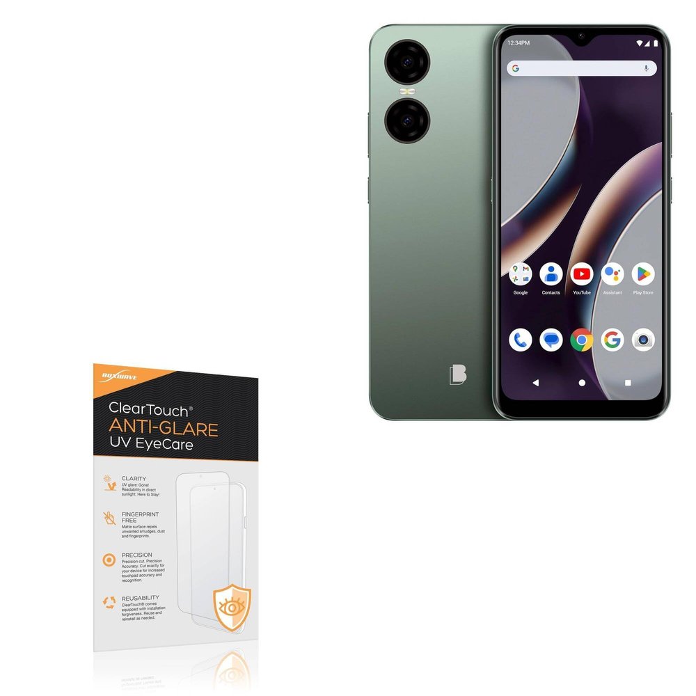 BoxWave Screen Protector Compatible With BLU G63 - ClearTouch Anti-Glare Anti-UV EyeCare (2-Pack), Filters out Harmful Blue Light Reduce Fatigue