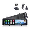 12" 4K Mirror Dash Cam Front and Rear, Wi-Fi 6 Rear View Mirror Camera with 64GB Card, Voice Control Dash Camera for Car, Rearview Mirror Camera with GPS Night Vision Parking Assistance view 1
