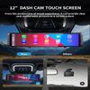 12" 4K Mirror Dash Cam Front and Rear, Wi-Fi 6 Rear View Mirror Camera with 64GB Card, Voice Control Dash Camera for Car, Rearview Mirror Camera with GPS Night Vision Parking Assistance view 2