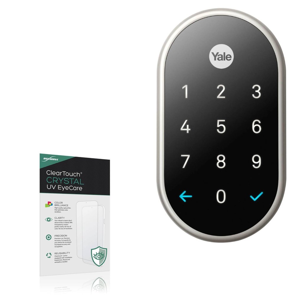 BoxWave Screen Protector Compatible With Google Nest X Yale Lock - ClearTouch Crystal Anti-UV EyeCare (2-Pack), Filters out Harmful Blue Light Reduce Fatigue