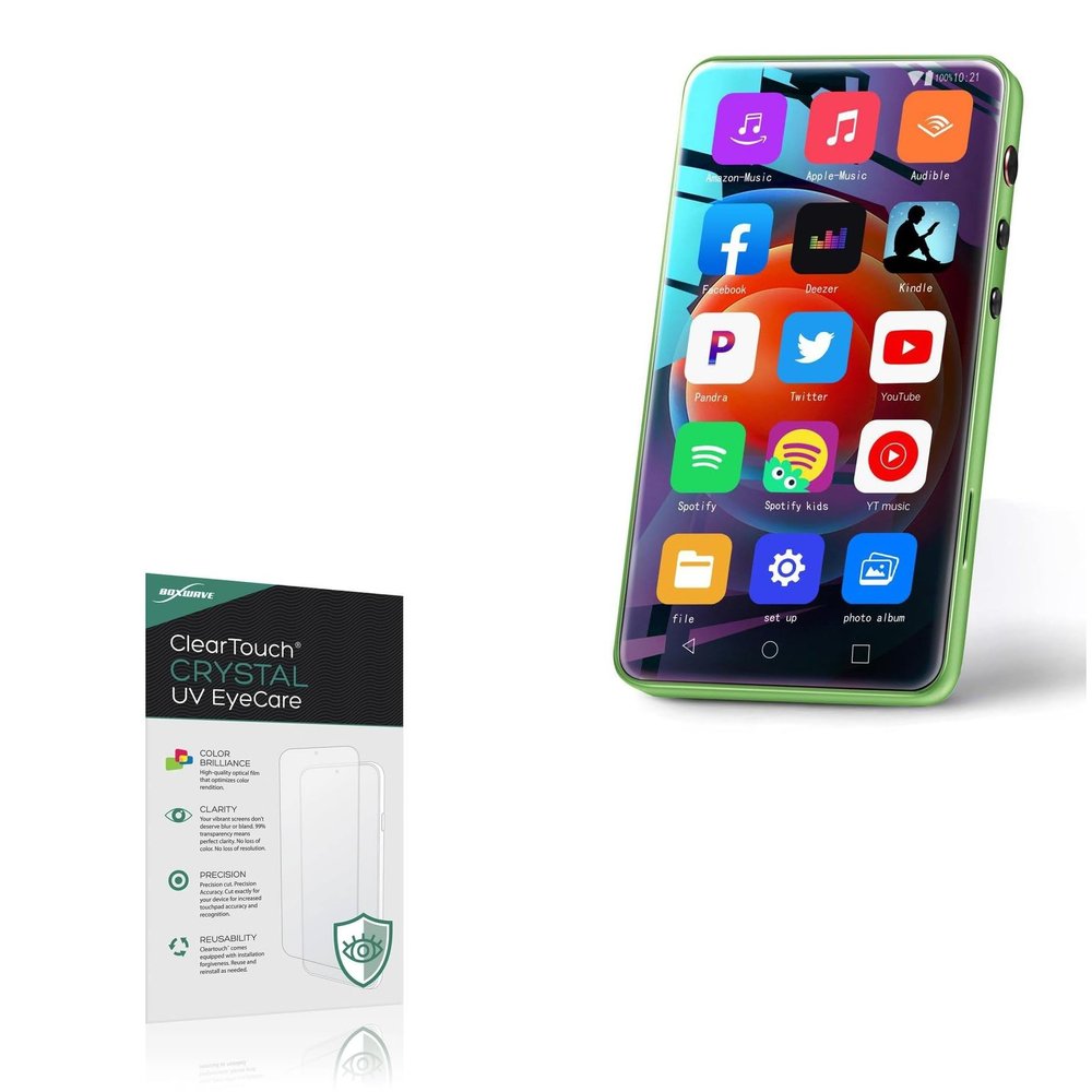 BoxWave Screen Protector Compatible With MYMAHDI MP3 Player (4 in) - ClearTouch Crystal Anti-UV EyeCare (2-Pack), Filters out Harmful Blue Light Reduce Fatigue