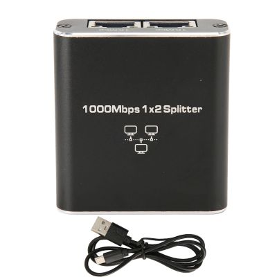 Ethernet Splitter 1 to 2 1000Mbps Internet Cable,Large Range Ethernet Splitter 1 to 2,Lndicator Light Design Gigabit, for PC Laptop Router