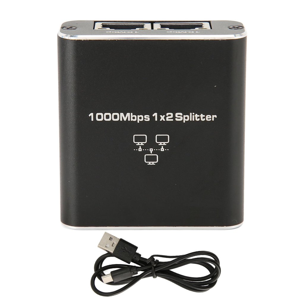 Ethernet Splitter 1 to 2 1000Mbps Internet Cable,Large Range Ethernet Splitter 1 to 2,Lndicator Light Design Gigabit, for PC Laptop Router