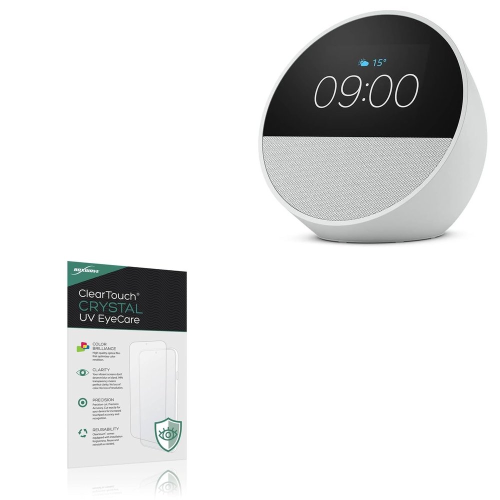 BoxWave Screen Protector Compatible With Amazon Echo Spot (2nd Gen 2024) - ClearTouch Crystal Anti-UV EyeCare (2-Pack), Filters out Harmful Blue Light Reduce Fatigue