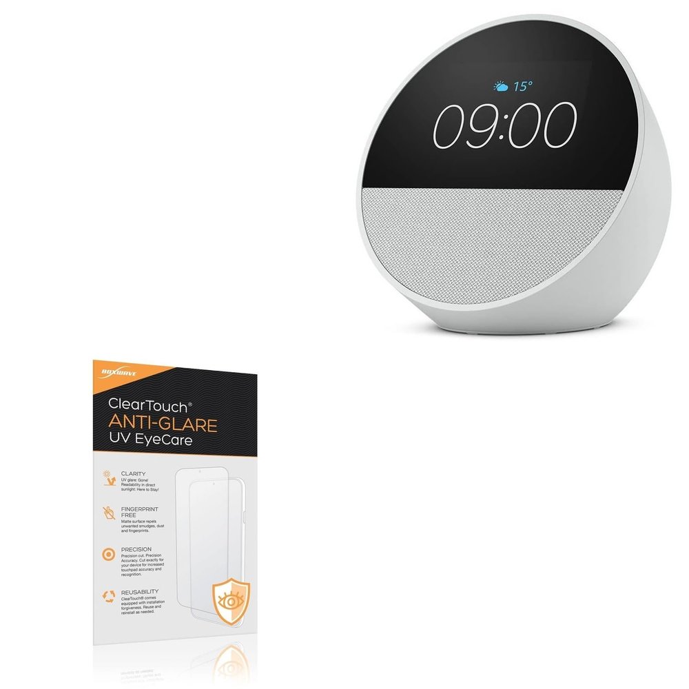 BoxWave Screen Protector Compatible With Amazon Echo Spot (2nd Gen 2024) - ClearTouch Anti-Glare Anti-UV EyeCare (2-Pack), Filters out Harmful Blue Light Reduce Fatigue