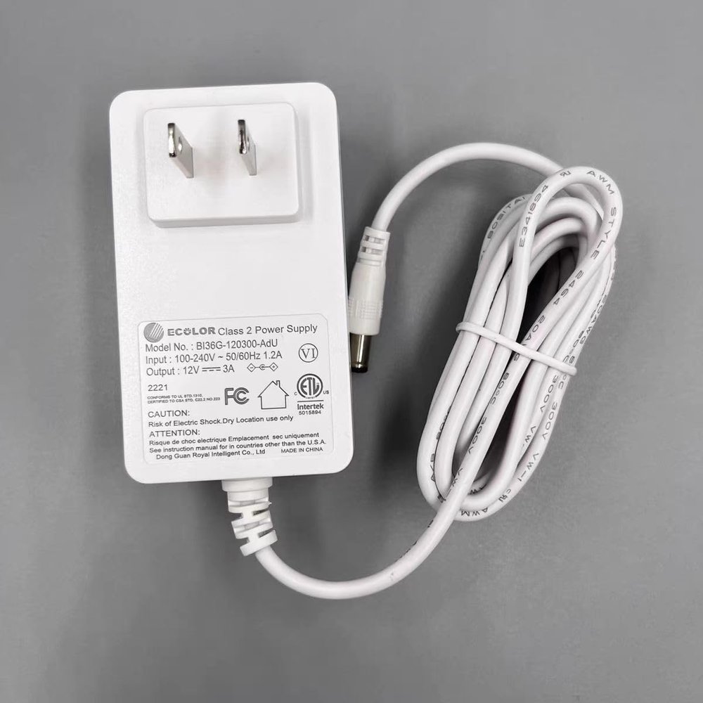 12V 3A Power Adapter 36W Charging Cable, Universal Display, Monitoring, Video Recorder, Router with 1.8m Cable