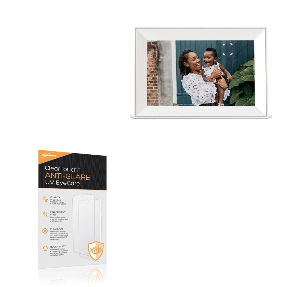 BoxWave Screen Protector Compatible With AURA Carver 10.1 in Digital Picture Frame UKEU900-BLK - ClearTouch Anti-Glare Anti-UV EyeCare (2-Pack), Filters out Harmful Blue Light Reduce Fatigue