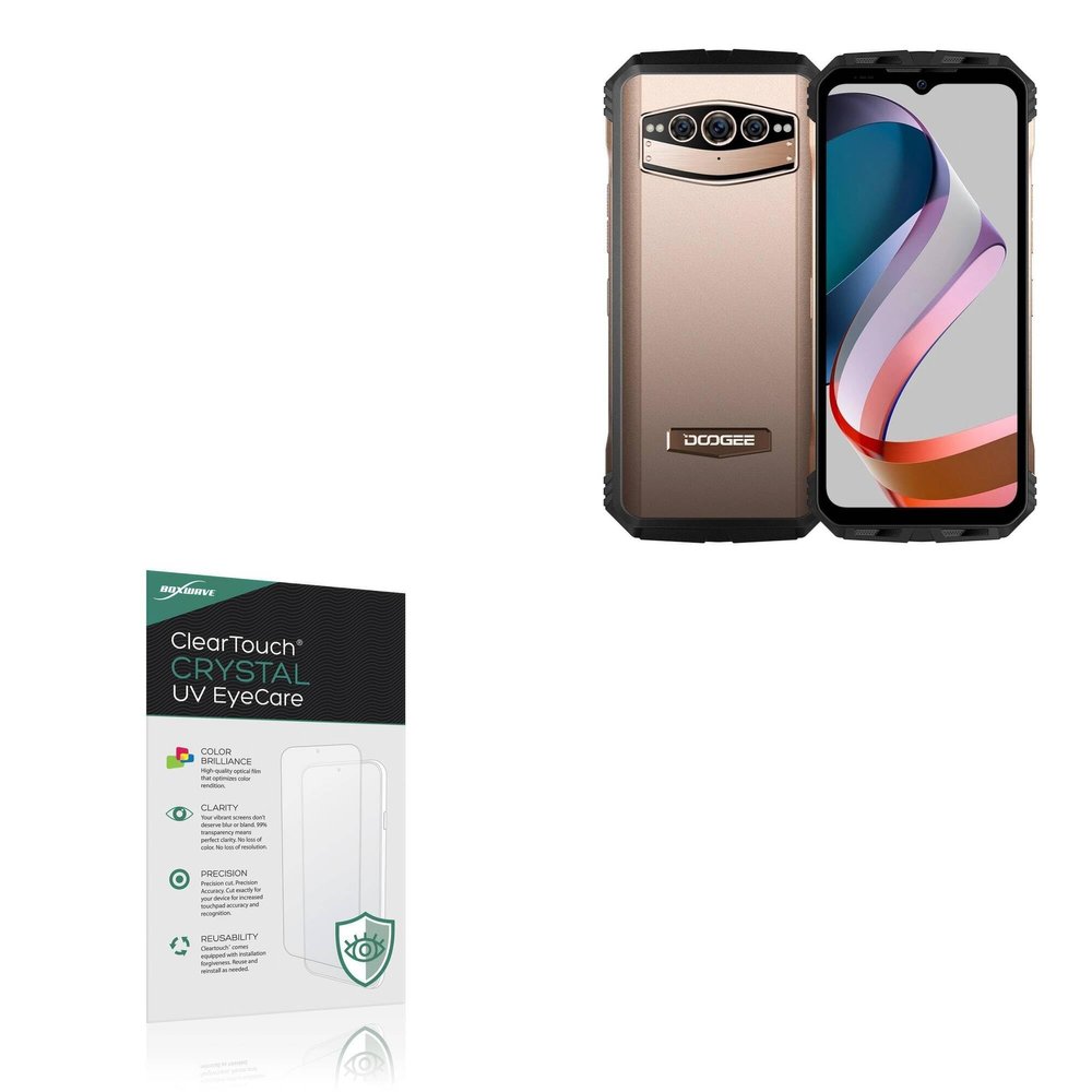 BoxWave Screen Protector Compatible With Doogee V30T - ClearTouch Crystal Anti-UV EyeCare (2-Pack), Filters out Harmful Blue Light Reduce Fatigue