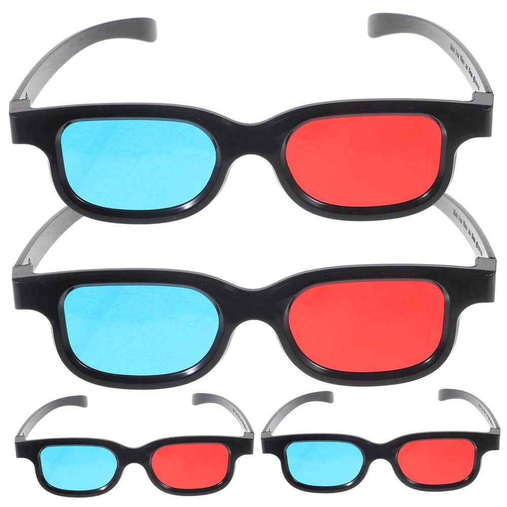 COLLBATH 4Pcs Glasses for Movies Projectors Tvs Lightweight and Eyewear for Comfortable Viewing Experience Compatible with Smartphones and Computers