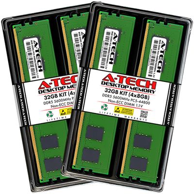 A-Tech 32GB Kit (4x8GB) RAM for HP OMEN 35L GT16-0000 Gaming Desktop PC | DDR5 5600MHz PC5-44800 DIMM 1.1V 288-Pin Non-ECC UDIMM Memory Upgrade