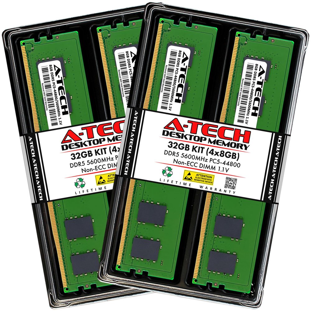 A-Tech 32GB Kit (4x8GB) RAM for HP OMEN 35L GT16-0000 Gaming Desktop PC | DDR5 5600MHz PC5-44800 DIMM 1.1V 288-Pin Non-ECC UDIMM Memory Upgrade